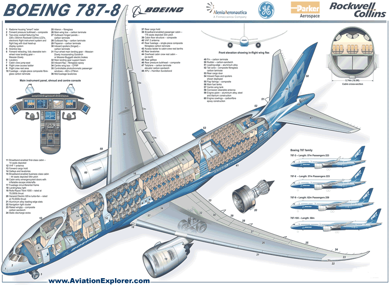 boeing 787 schematic interior exterior view