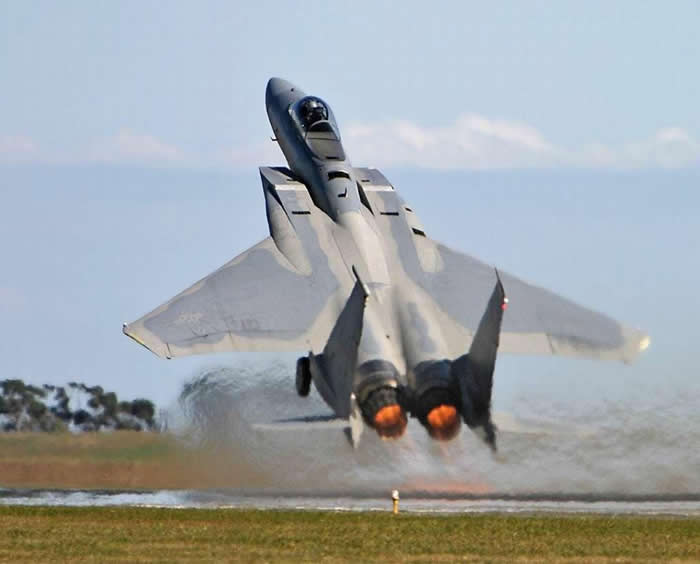 F-15 Hits Afterburner After Short Takeoff