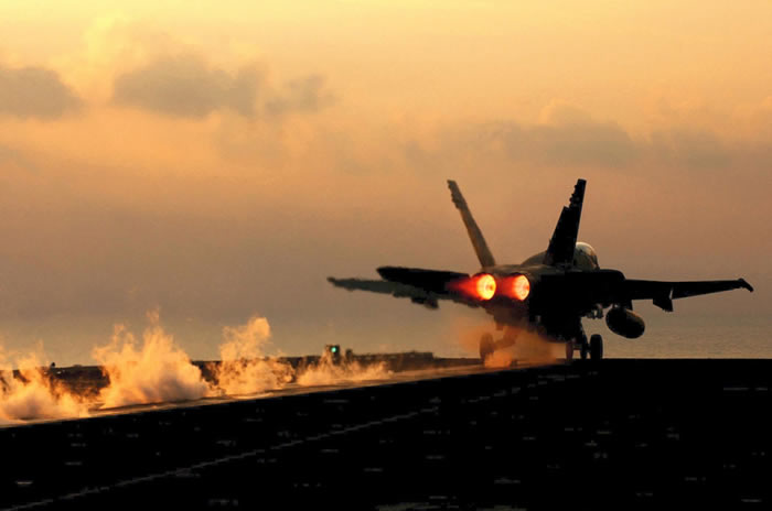f-18 takeoff from aircraft carrier