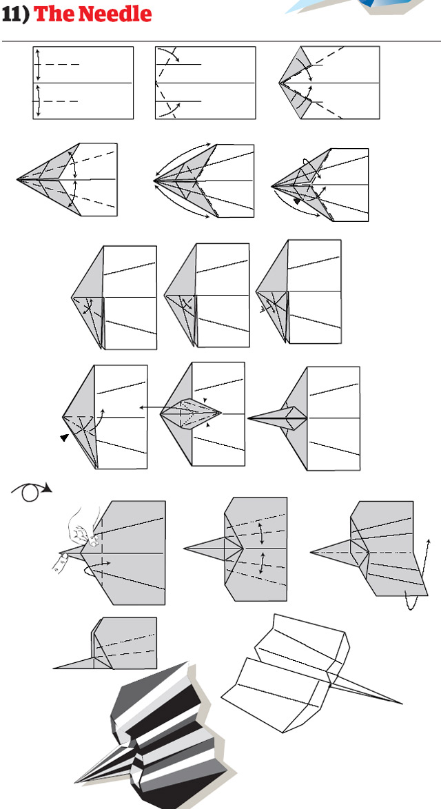 paper aircraft how to fold - the needle