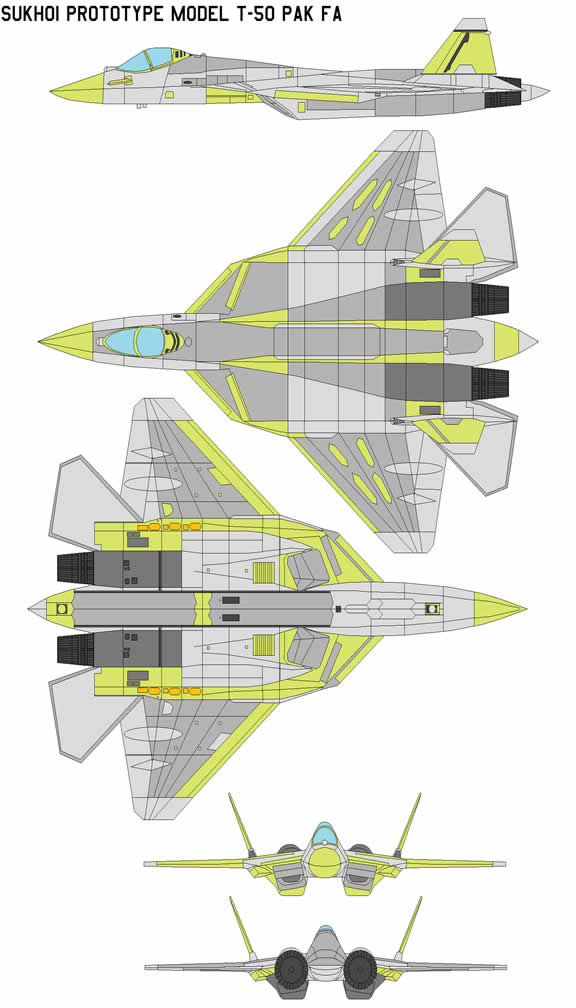 sukhoi prototype stealth jet T-50 Pak Fa
