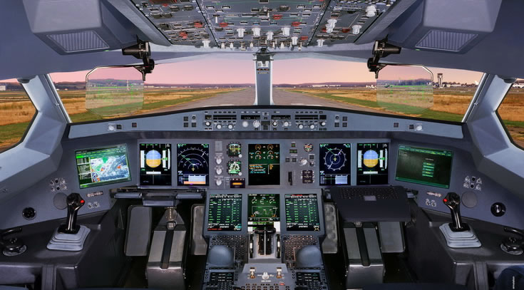 Airbus A350 Airliner Cockpit Photo