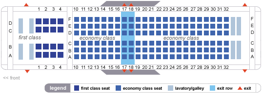 delta airlines boeing 737-800 jet seating map aircraft chart