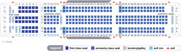 delta airlines boeing 767-400ER seating map aircraft chart