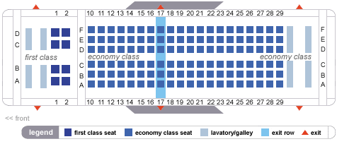 delta airlines boeing 737-300 seating map aircraft chart