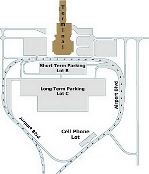 Airport Parking Maps For Springfield, St Louis, Syracuse, Tampa, Tulsa