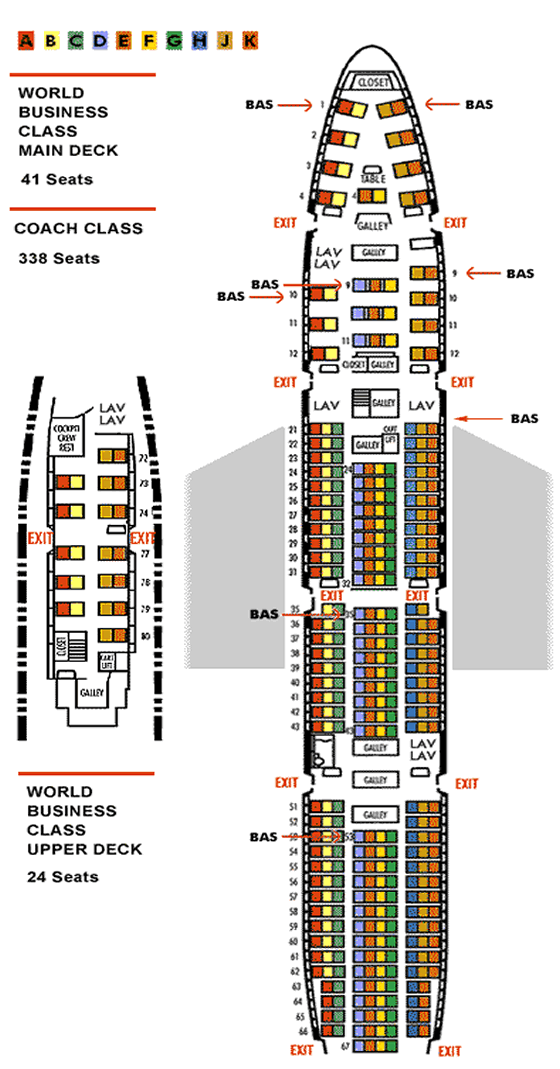 BOEING 747-400 NORTHWEST AIRLINES SEATING CHART