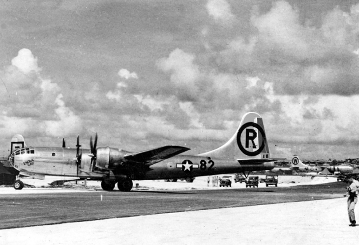 the enola gay before its japanese bombing mission
