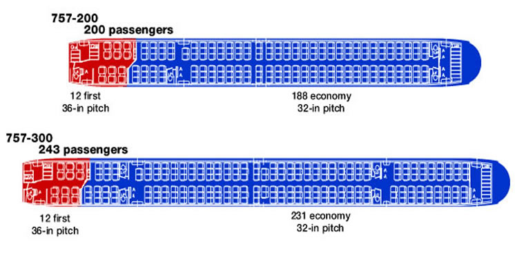 boeing 757 seating charts