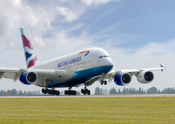 Artists rendition of a British Airways Airbus A380