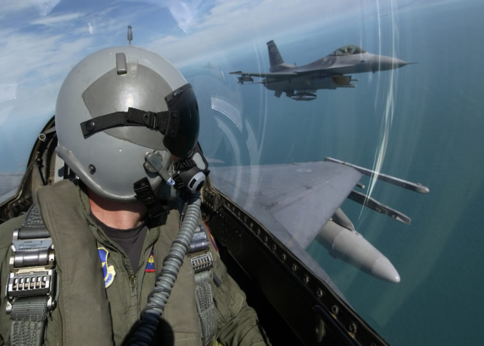 Luke AFB F-16s over the ocean
