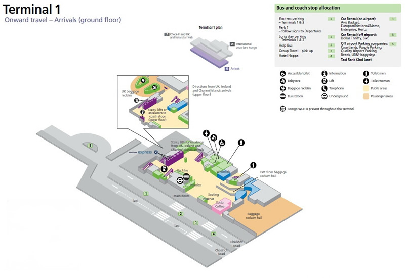 Heathrow Airport Terminal 1 Arrivals Ground Floor Map