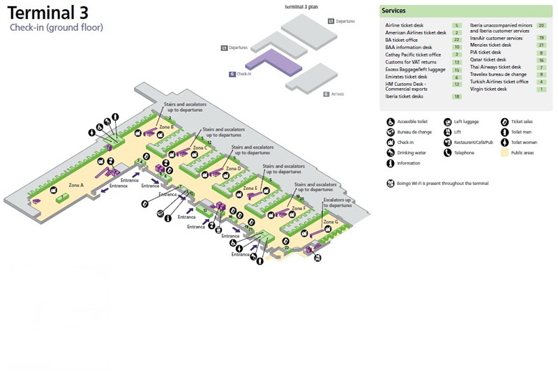 Heathrow Airport Terminal 3 Check In Map