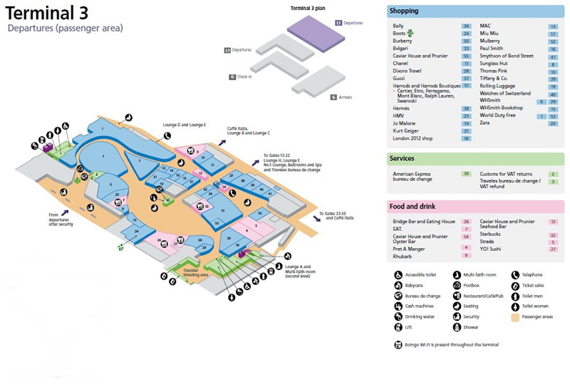 Heathrow Airport Terminal 3 Departures Ground Floor Map