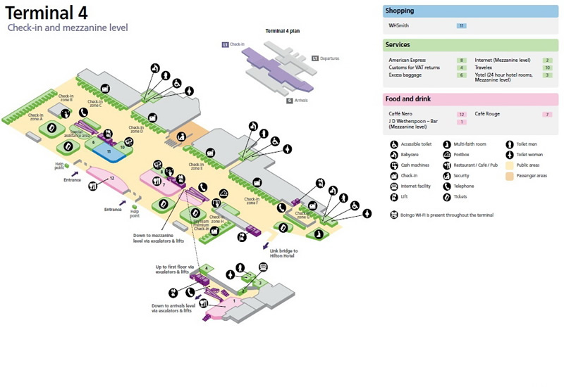 Heathrow Airport Terminal 4 Check In Map
