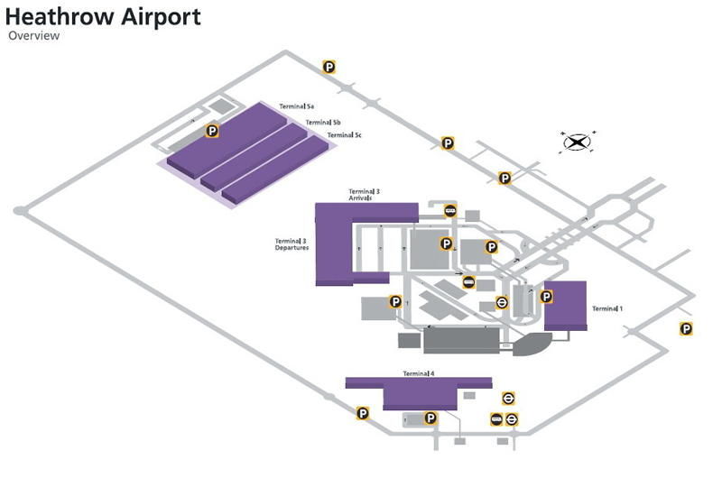 heathrow airport all terminals map