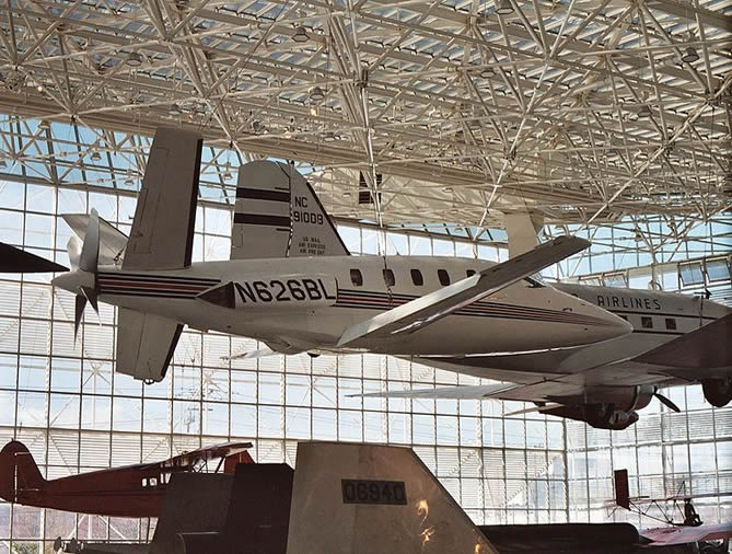 The Lear Fan prototype N626BL in the Museum of Flight, Seattle, Washington