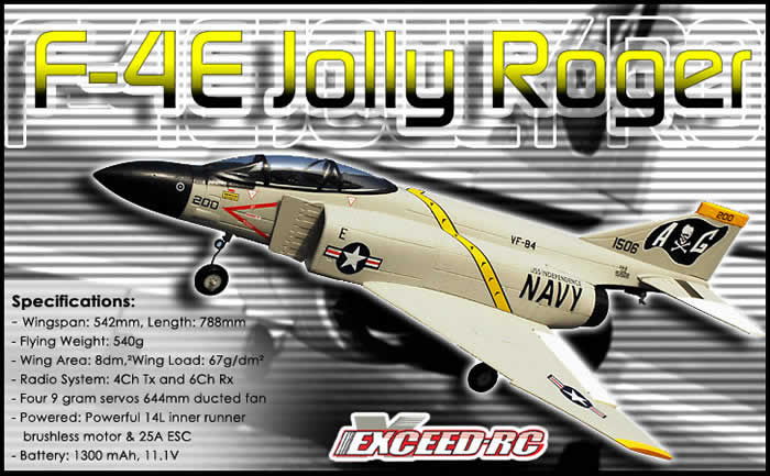 Remote Control Aircraft F-4 Jolly Roger Exceed-RC