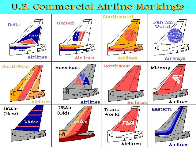 us commercial airline markings