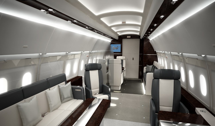 interior view of airbus a318 elite