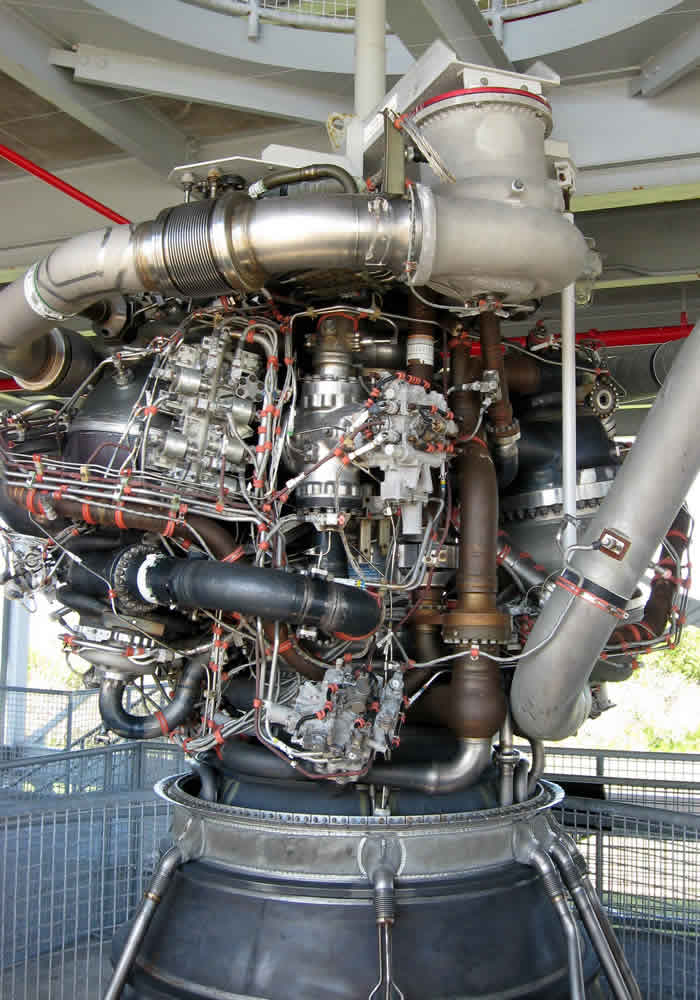 detailed view of the space shuttle engine