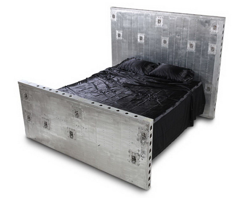 bed made from a cargo plane