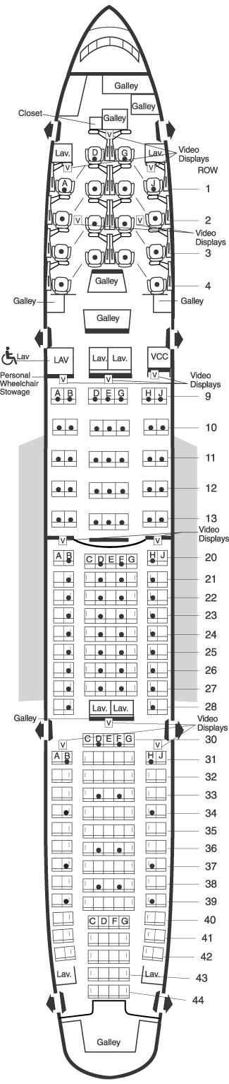 american airlines boeing 777 domestic seating map aircraft chart