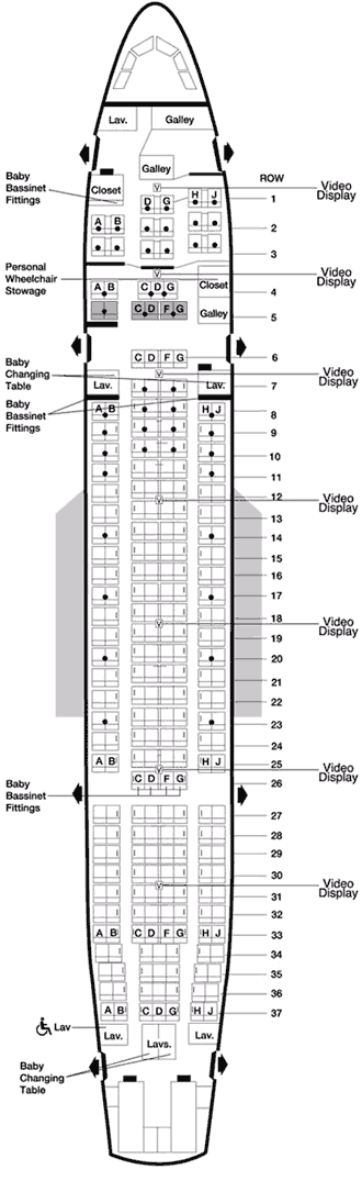 american airlines airbus a300-600 seating map aircraft chart
