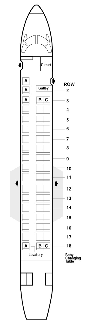 american airlines erj-145 jet seating map aircraft chart