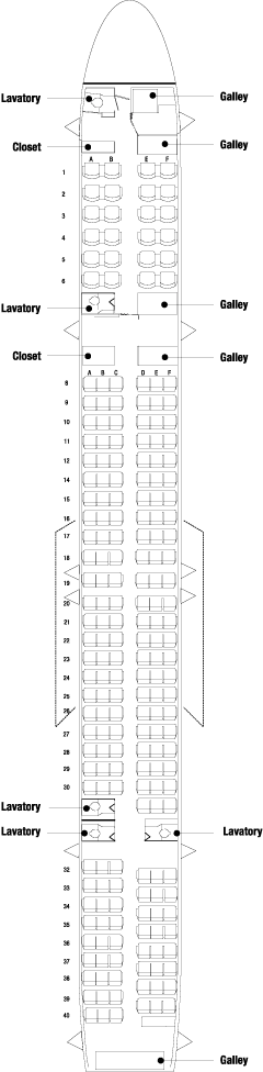 continental airlines boeing 757-300 seating map aircraft chart