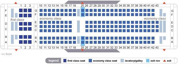 delta airlines boeing 767-200 seating map aircraft chart