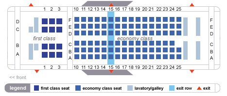 delta airlines boeing 737-200 seating map aircraft chart