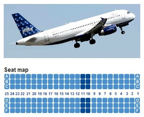 jetblue airways airbus a320 seating chart (jet blue airlines)