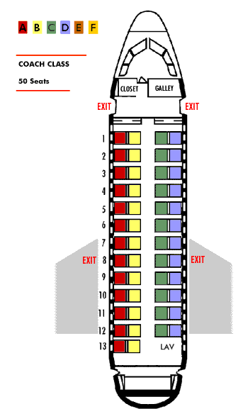 northwest airlines crj seating map aircraft chart