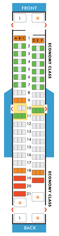 southwest airlines boeing 737-500 seating map aircraft chart