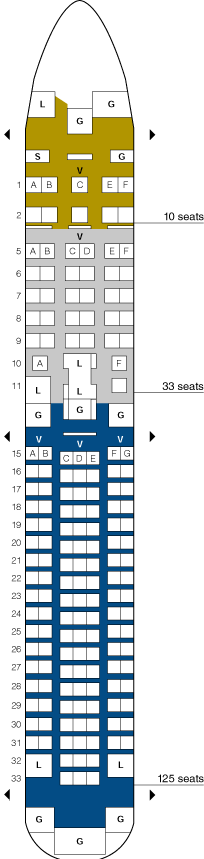 united airlines boeing 757-200b seating map aircraft chart