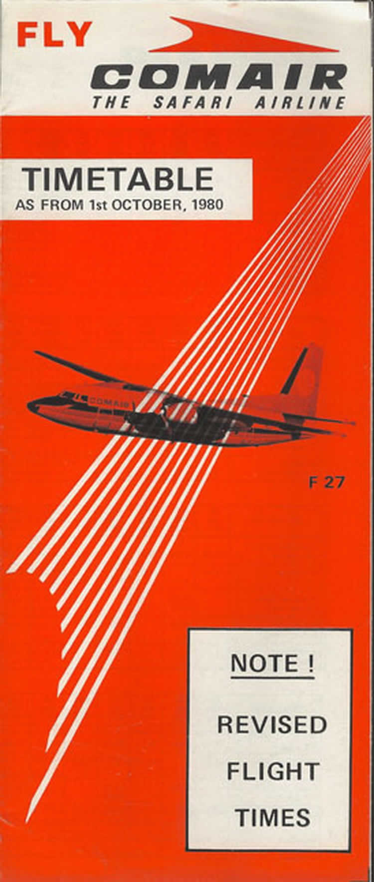vintage airline timetable for comair