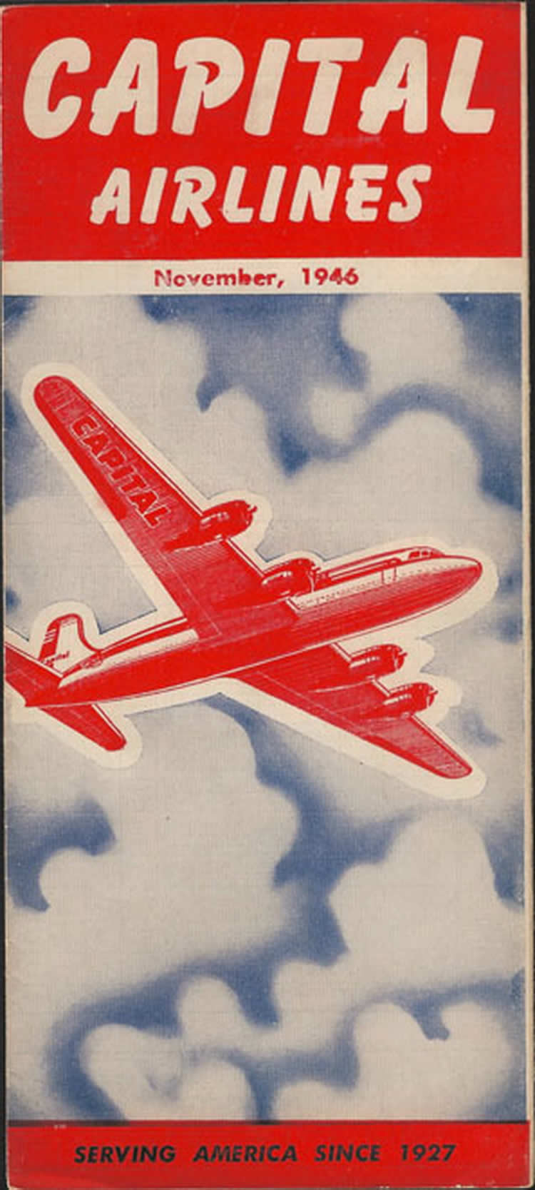 vintage airline timetable for Capital Airlines