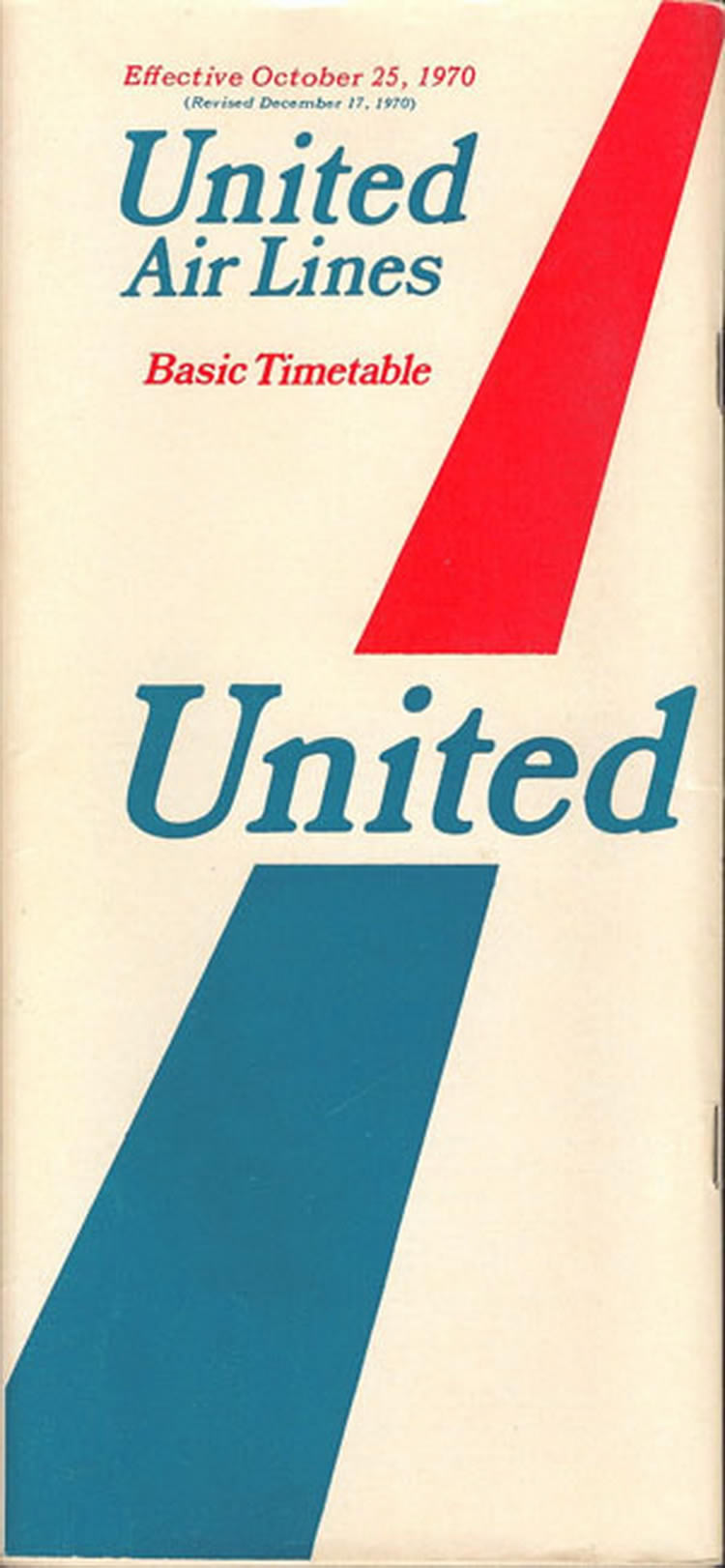 vintage airline timetable for united airlines