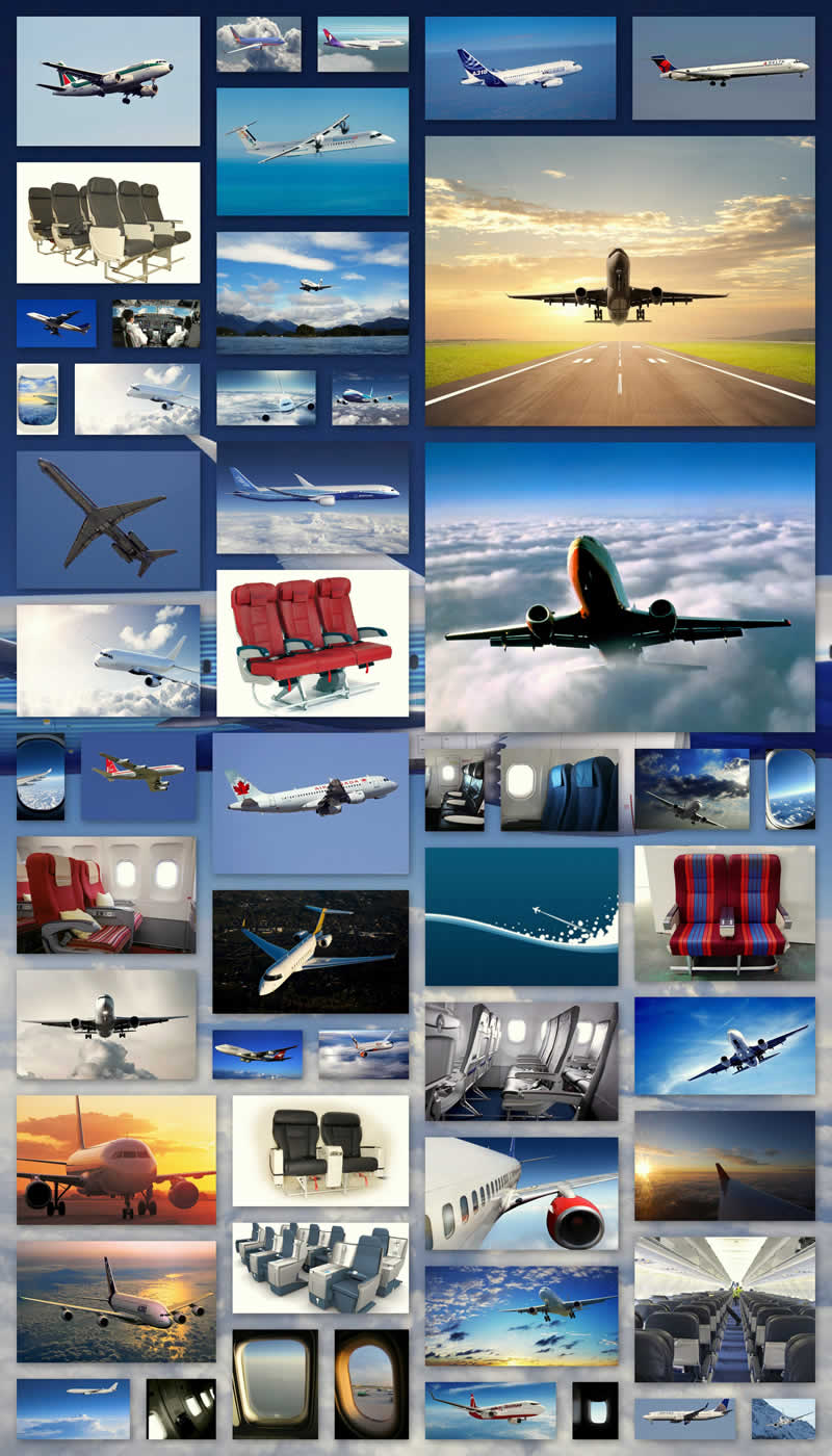 airliner aircraft windows seats travel collage