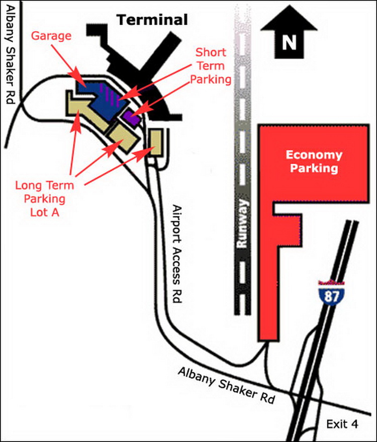 Albany Airport Parking Map 