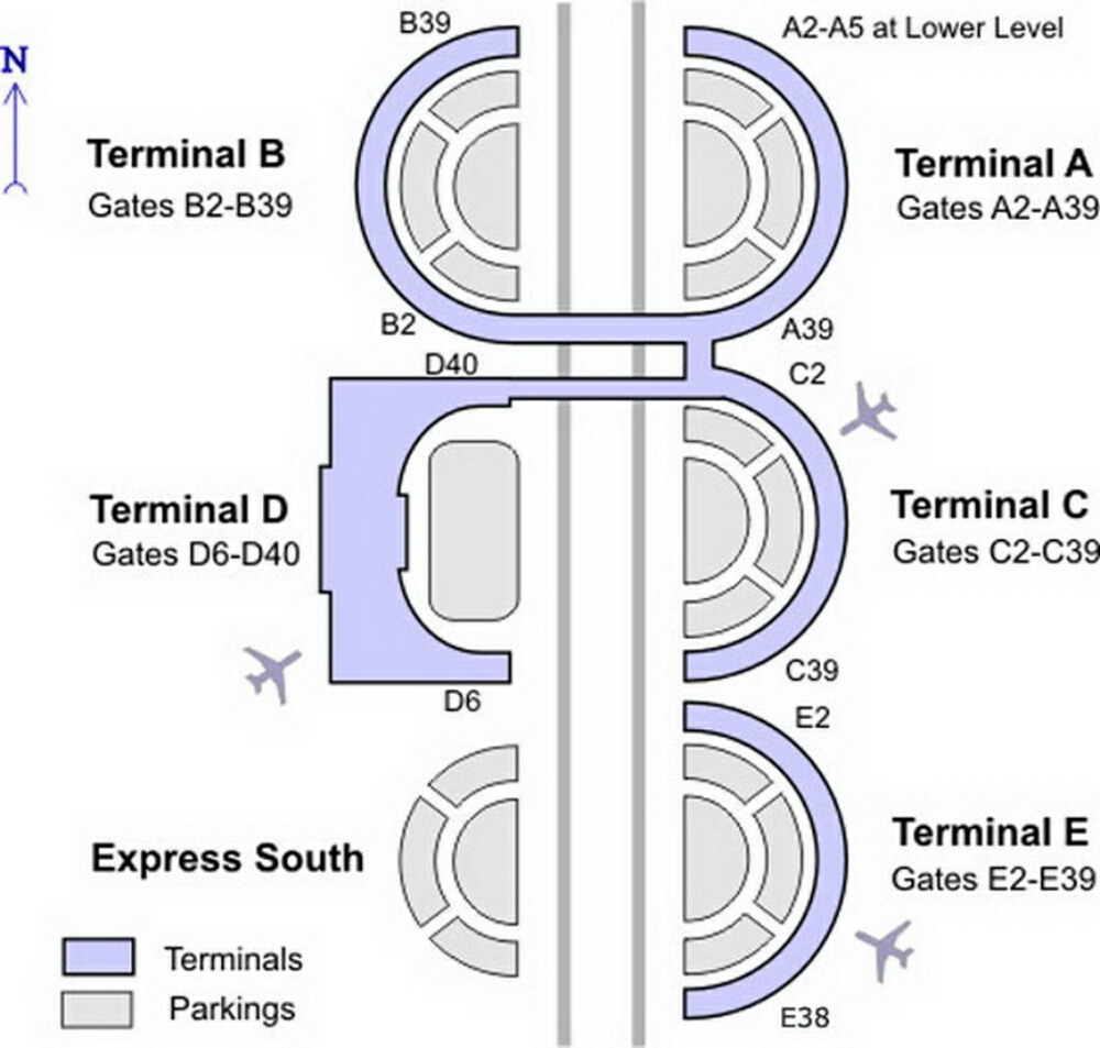 DFW Airport Gate Map
