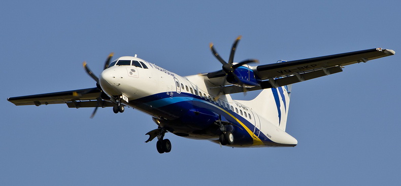 ATR 42 Aircraft Turboprop Flying Gear Down