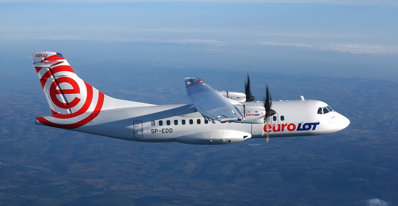 ATR 42 Aircraft Turboprop Of Euro LOT Airlines
