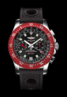 large red and black breitling watch