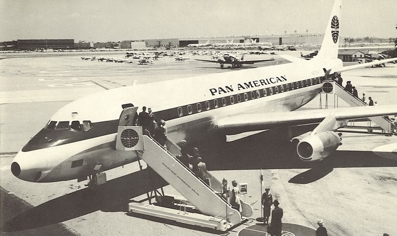 pan american dc8 airliner vintage