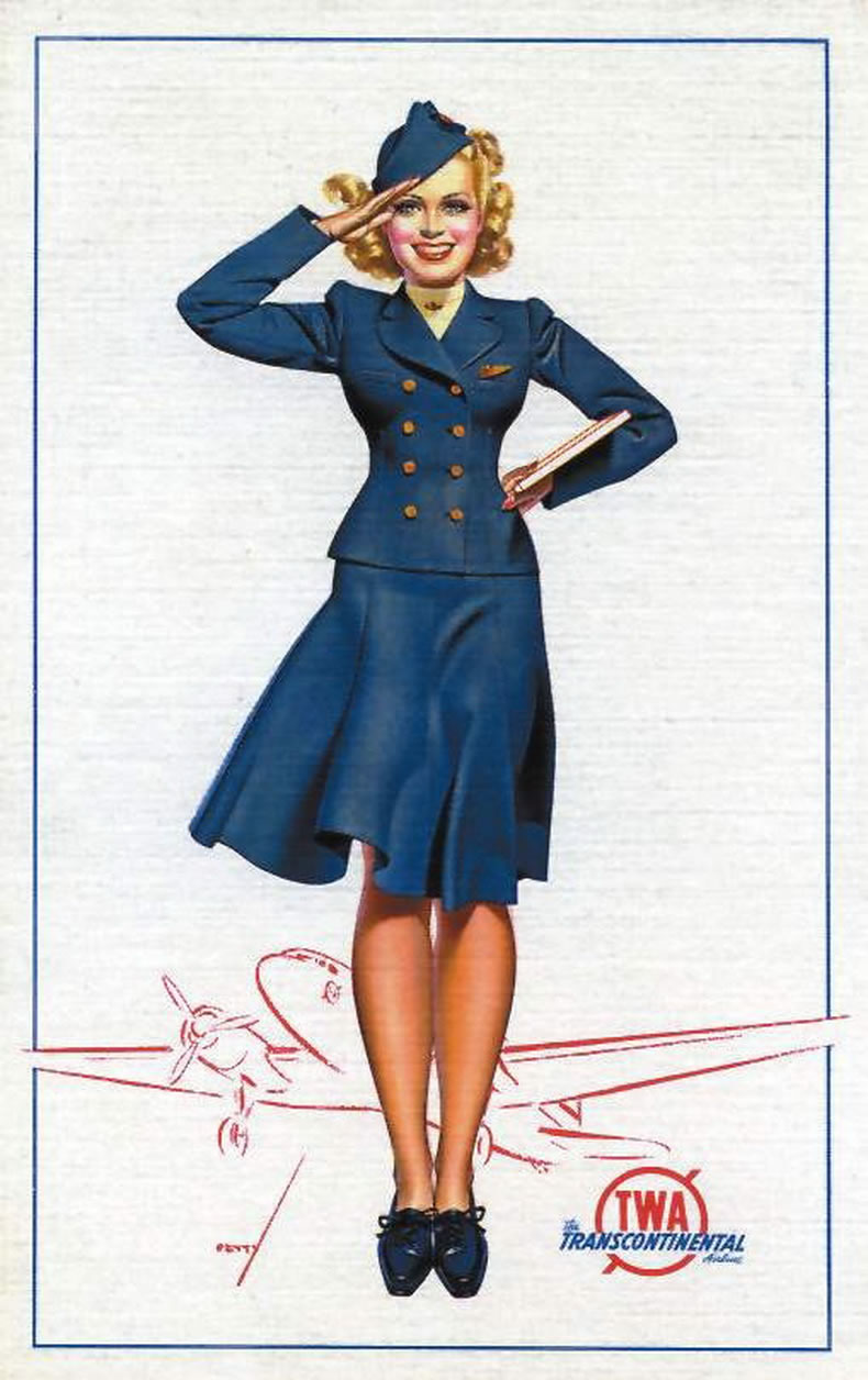 twa flight attendant poster