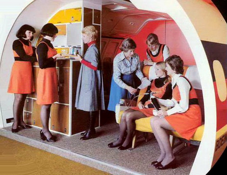 flight attendants training in 1960