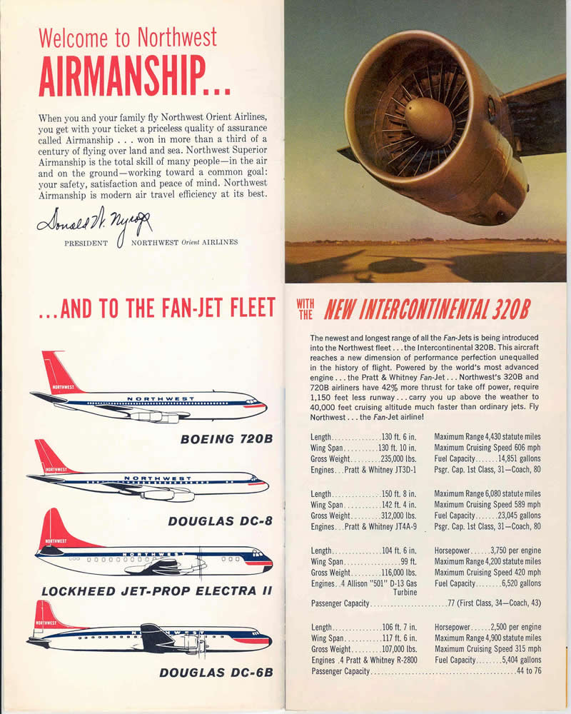 northwest airlines vintage magazine ad from the 1950s 1960s