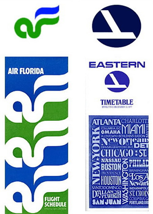 air florida and eastern airlines timetables vintage 1970s